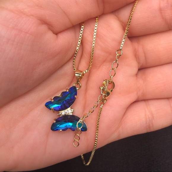 Jewelry - 18k Gold plated Blue Butterfly Necklace Jewelry🦋